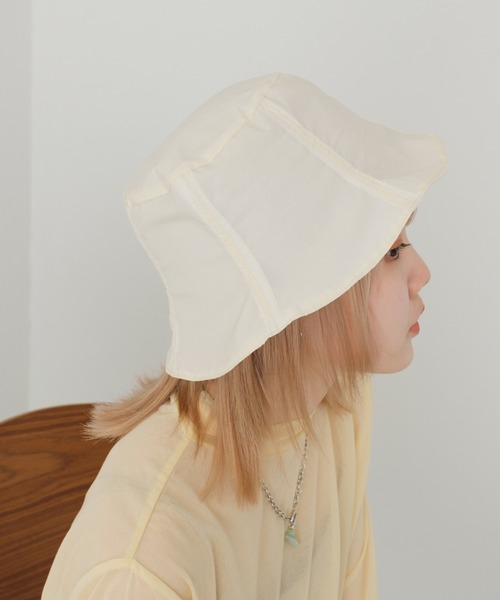 Kastane（カスタネ）の「【カタログ掲載アイテム】ワッシャーナイロンバケットハット（ハット・レディース・ブラック/アイボリー・FREE）」の7枚目の写真