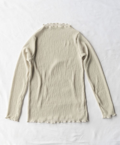 me+em select（ミームセレクト）の「※※【 新色追加 】楊柳シアーハイネックメロートップス（Tシャツ/カットソー・レディース・パープル/ブラック/アイボリー/ライトグリーン/ブラウン/チャコール・MEDIUM）」の13枚目の写真