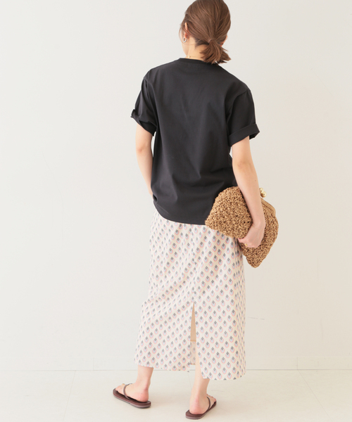 SLOBE IENA(スローブイエナ)の「SPRINTEX モチーフプリントギャザースカート◆(スカート・レディース・ネイビー/ナチュラル・FREE)」の6枚目の写真