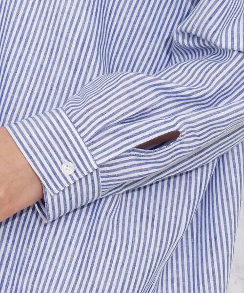 SHOO・LA・RUE（シューラルー）の「◆フレンチリネン前開きワンピース（ワンピース・レディース・ダークブラウン/ブルー/ホワイト系/グレー系7/ネイビー系2/ピンク系・00）」の11枚目の写真