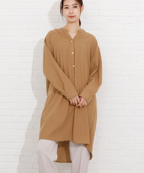 SHOO・LA・RUE（シューラルー）の「◆フレンチリネン前開きワンピース（ワンピース・レディース・ダークブラウン/ブルー/ホワイト系/グレー系7/ネイビー系2/ピンク系・00）」の20枚目の写真