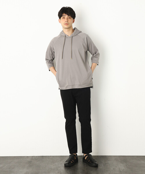 COMME　CA COMMUNE（コムサコミューン）の「７分袖 パーカ（パーカー・メンズ・グレー/グリーン/ブラック/ピンク/キナリ/サックスブルー/イエロー・LARGE/MEDIUM）」の8枚目の写真