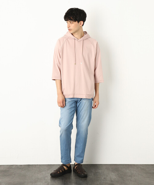 COMME　CA COMMUNE（コムサコミューン）の「７分袖 パーカ（パーカー・メンズ・グレー/グリーン/ブラック/ピンク/キナリ/サックスブルー/イエロー・LARGE/MEDIUM）」の11枚目の写真