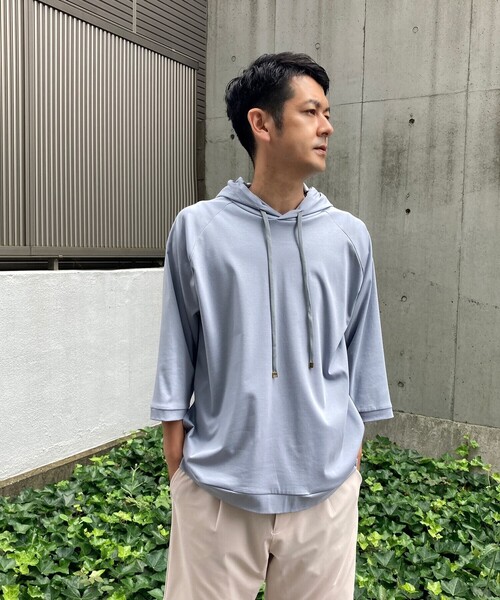 COMME　CA COMMUNE（コムサコミューン）の「７分袖 パーカ（パーカー・メンズ・グレー/グリーン/ブラック/ピンク/キナリ/サックスブルー/イエロー・LARGE/MEDIUM）」の16枚目の写真