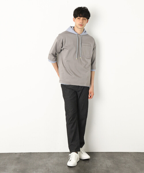 COMME　CA COMMUNE（コムサコミューン）の「７分袖 パーカ（パーカー・メンズ・グレー/グリーン/ブラック/ピンク/キナリ/サックスブルー/イエロー・LARGE/MEDIUM）」の20枚目の写真