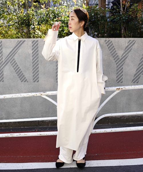 Toironier(トワロニエ)の「Toironier(トワロニエ ) シャツワンピース(ワンピース・レディース・ホワイト・FREE)」の4枚目の写真