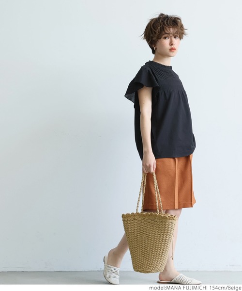 coca（coca）（コカ）の「独立するカゴバッグ（かごバッグ・レディース・ベージュ・ONE SIZE）」の6枚目の写真