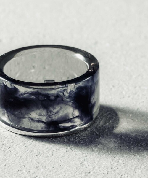 and cloud(アンドクラウド)の「Haze Marble Set Ring(リング・レディース・ネイビー/グレー・15号/13号/17号/11号)」の4枚目の写真