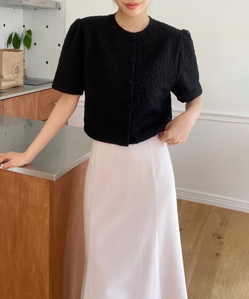 by muni:r(バイ ムニール)の「ピンタックマーメイドロングスカート(スカート・レディース・ブラック/アイボリー・SMALL/MEDIUM)」の9枚目の写真