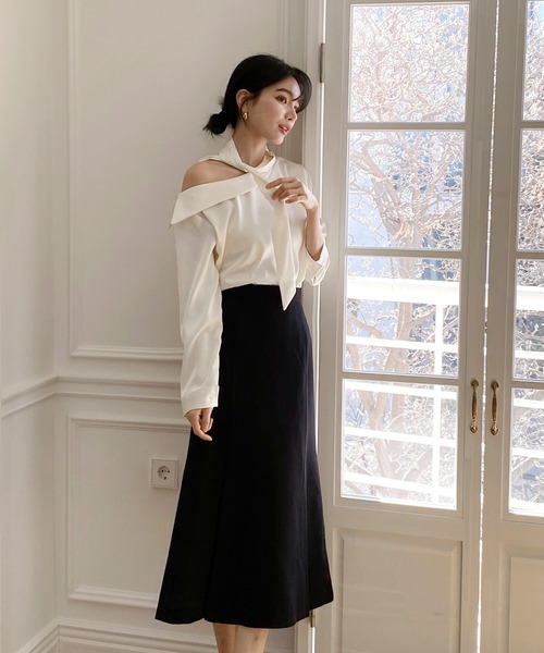 by muni:r(バイ ムニール)の「ピンタックマーメイドロングスカート(スカート・レディース・ブラック/アイボリー・SMALL/MEDIUM)」の20枚目の写真