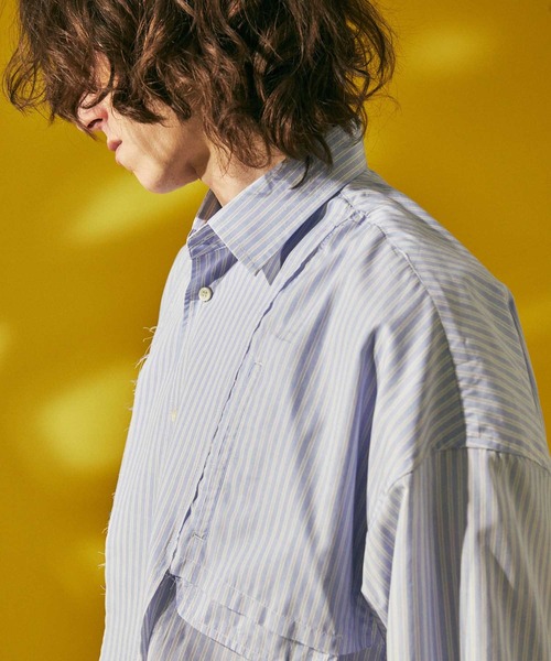 MAISON SPECIAL(メゾンスペシャル)の「《ユニセックスアイテム》インサイドアウトプライムオーバーショートスリーブシャツ 【MAISON SPECIAL/メゾンスペシャル】(シャツ/ブラウス・メンズ・ブルー/ブラック/ネイビー/オフホワイト/チャコールグレー/サックスブルー・0/1/2)」の20枚目の写真