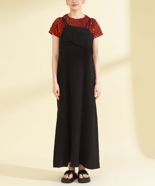 Ray BEAMS（レイビームス）の「Ray BEAMS / アシンメトリー ヨーク キャミ ワンピース（ワンピース・レディース・ブラック/ダークブラウン・1/0）」の15枚目の写真