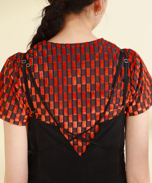 Ray BEAMS（レイビームス）の「Ray BEAMS / アシンメトリー ヨーク キャミ ワンピース（ワンピース・レディース・ブラック/ダークブラウン・1/0）」の20枚目の写真