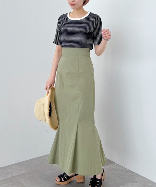 mysty woman（ミスティウーマン）の「ピンボーダーリンガーT 274918（Tシャツ/カットソー・レディース・ブラック/オフホワイト/オレンジ/グリーン・FREE）」の21枚目の写真