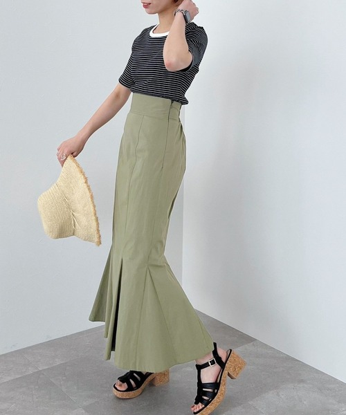 mysty woman（ミスティウーマン）の「ピンボーダーリンガーT 274918（Tシャツ/カットソー・レディース・ブラック/オフホワイト/オレンジ/グリーン・FREE）」の22枚目の写真