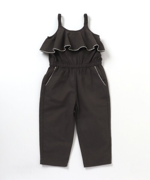 BREEZE（ブリーズ）の「フリルサロペット（サロペット/オーバーオール・キッズ・ベージュ/ブラック・100/80/120/130/110/140/90）」の2枚目の写真