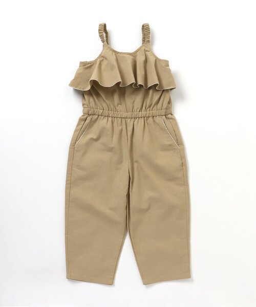 BREEZE（ブリーズ）の「フリルサロペット（サロペット/オーバーオール・キッズ・ベージュ/ブラック・100/80/120/130/110/140/90）」の6枚目の写真