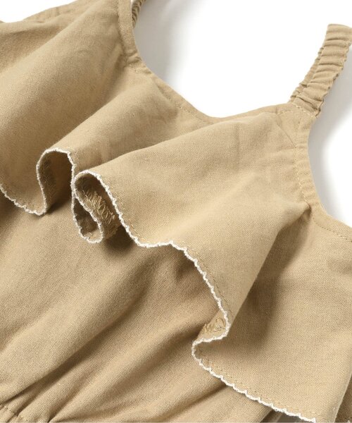 BREEZE（ブリーズ）の「フリルサロペット（サロペット/オーバーオール・キッズ・ベージュ/ブラック・100/80/120/130/110/140/90）」の13枚目の写真