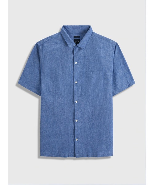 GAP(ギャップ)の「コットンリネン バケーションシャツ(シャツ/ブラウス・メンズ・ライトブルー・S/M/L/XL/XS)」の5枚目の写真