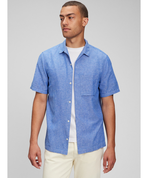 GAP(ギャップ)の「コットンリネン バケーションシャツ(シャツ/ブラウス・メンズ・ライトブルー・S/M/L/XL/XS)」の2枚目の写真