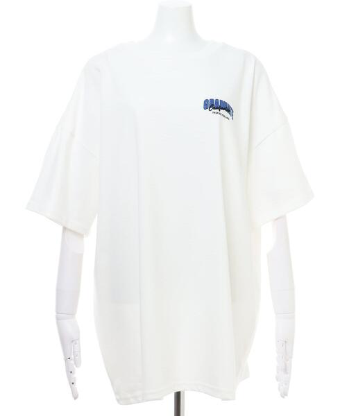 INGNI(イング)の「BACKロゴ/チュニックTシャツ(Tシャツ/カットソー・レディース・ホワイト×ブルー/ブラック/ベージュ/ホワイト×グリーン・M)」の5枚目の写真