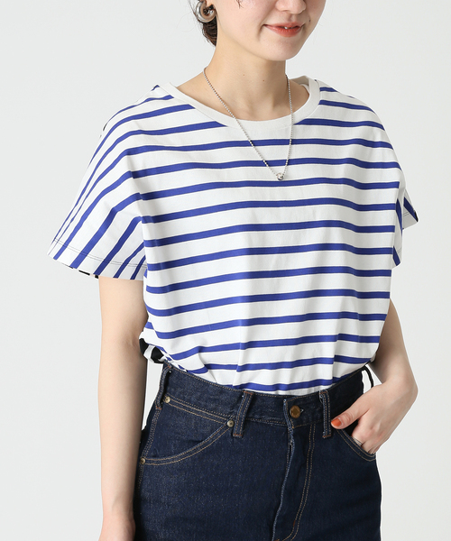 B.C STOCK(ベーセーストック)の「クレイジーボーダードルマンチュニック(Tシャツ/カットソー・レディース・ブラック/ブルー系その他・FREE)」の8枚目の写真