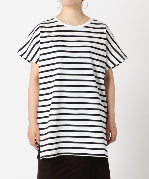 B.C STOCK(ベーセーストック)の「クレイジーボーダードルマンチュニック(Tシャツ/カットソー・レディース・ブラック/ブルー系その他・FREE)」の11枚目の写真