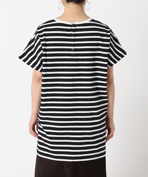 B.C STOCK(ベーセーストック)の「クレイジーボーダードルマンチュニック(Tシャツ/カットソー・レディース・ブラック/ブルー系その他・FREE)」の13枚目の写真