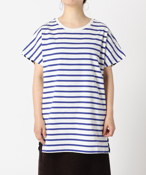 B.C STOCK(ベーセーストック)の「クレイジーボーダードルマンチュニック(Tシャツ/カットソー・レディース・ブラック/ブルー系その他・FREE)」の21枚目の写真