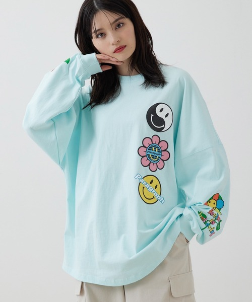 Paragraph(パラグラフ)の「PARAGRAPH/HAPPY SMILE LONG TEE/NO.09/22SS(Tシャツ/カットソー・メンズ・チャコールグレー/ホワイト/ミント/イエロー・FREE)」の3枚目の写真