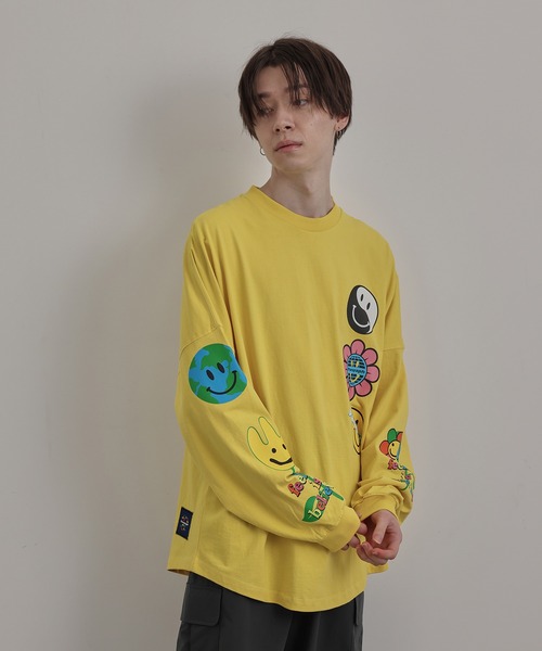 Paragraph(パラグラフ)の「PARAGRAPH/HAPPY SMILE LONG TEE/NO.09/22SS(Tシャツ/カットソー・メンズ・チャコールグレー/ホワイト/ミント/イエロー・FREE)」の8枚目の写真