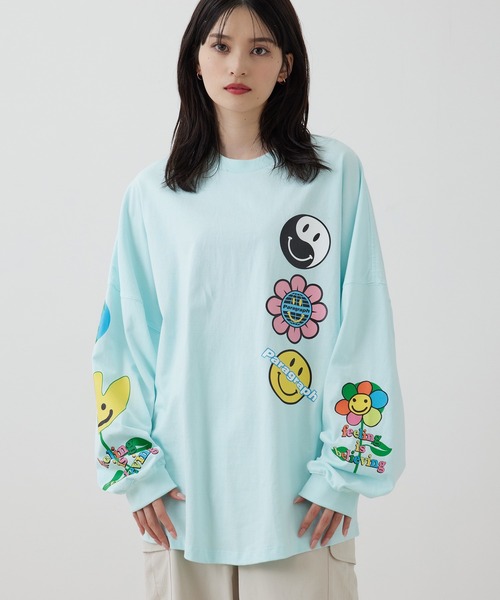 Paragraph(パラグラフ)の「PARAGRAPH/HAPPY SMILE LONG TEE/NO.09/22SS(Tシャツ/カットソー・メンズ・チャコールグレー/ホワイト/ミント/イエロー・FREE)」の9枚目の写真