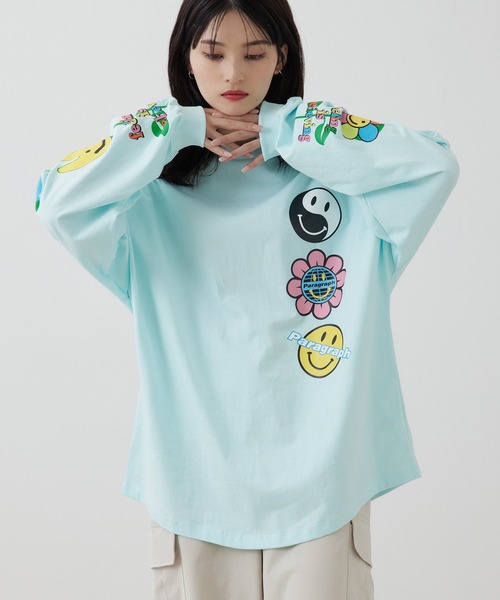 Paragraph(パラグラフ)の「PARAGRAPH/HAPPY SMILE LONG TEE/NO.09/22SS(Tシャツ/カットソー・メンズ・チャコールグレー/ホワイト/ミント/イエロー・FREE)」の11枚目の写真