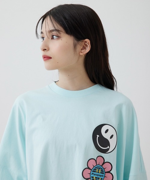 Paragraph(パラグラフ)の「PARAGRAPH/HAPPY SMILE LONG TEE/NO.09/22SS(Tシャツ/カットソー・メンズ・チャコールグレー/ホワイト/ミント/イエロー・FREE)」の12枚目の写真