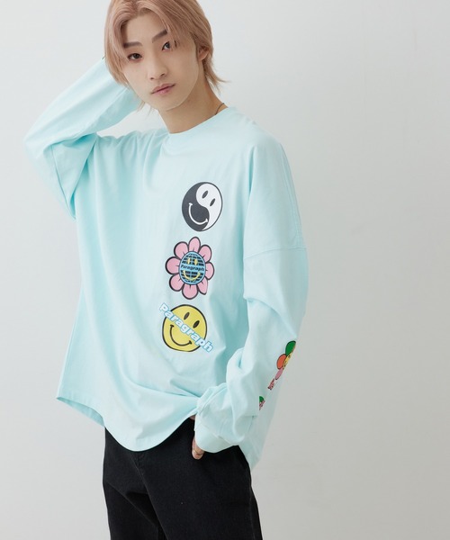 Paragraph(パラグラフ)の「PARAGRAPH/HAPPY SMILE LONG TEE/NO.09/22SS(Tシャツ/カットソー・メンズ・チャコールグレー/ホワイト/ミント/イエロー・FREE)」の13枚目の写真