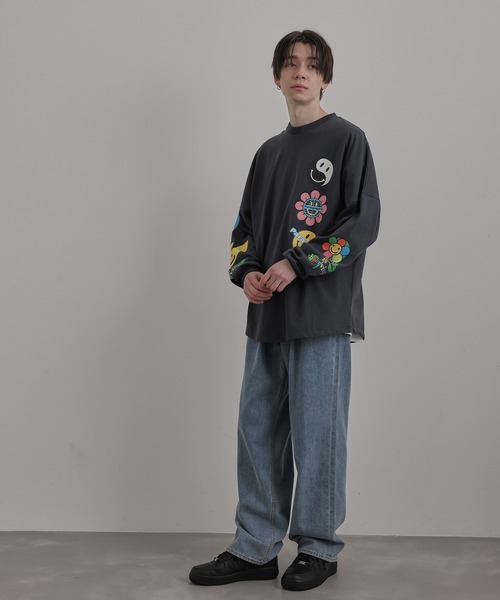 Paragraph(パラグラフ)の「PARAGRAPH/HAPPY SMILE LONG TEE/NO.09/22SS(Tシャツ/カットソー・メンズ・チャコールグレー/ホワイト/ミント/イエロー・FREE)」の17枚目の写真