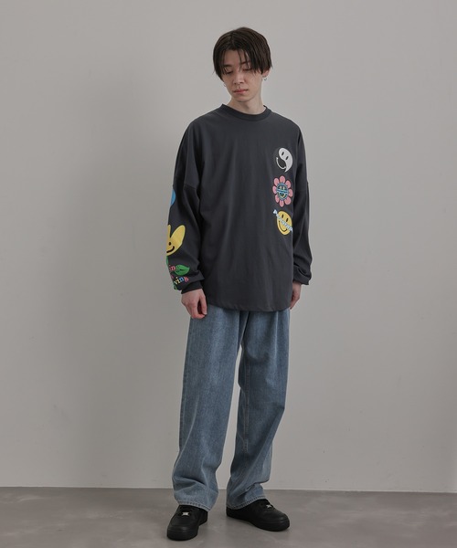 Paragraph(パラグラフ)の「PARAGRAPH/HAPPY SMILE LONG TEE/NO.09/22SS(Tシャツ/カットソー・メンズ・チャコールグレー/ホワイト/ミント/イエロー・FREE)」の18枚目の写真