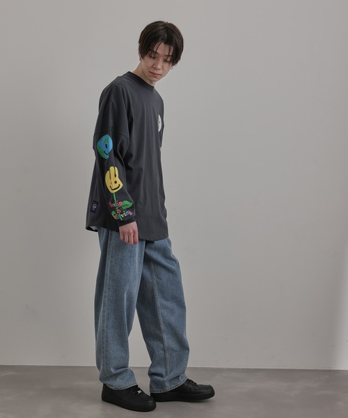 Paragraph(パラグラフ)の「PARAGRAPH/HAPPY SMILE LONG TEE/NO.09/22SS(Tシャツ/カットソー・メンズ・チャコールグレー/ホワイト/ミント/イエロー・FREE)」の19枚目の写真