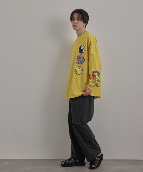 Paragraph(パラグラフ)の「PARAGRAPH/HAPPY SMILE LONG TEE/NO.09/22SS(Tシャツ/カットソー・メンズ・チャコールグレー/ホワイト/ミント/イエロー・FREE)」の20枚目の写真