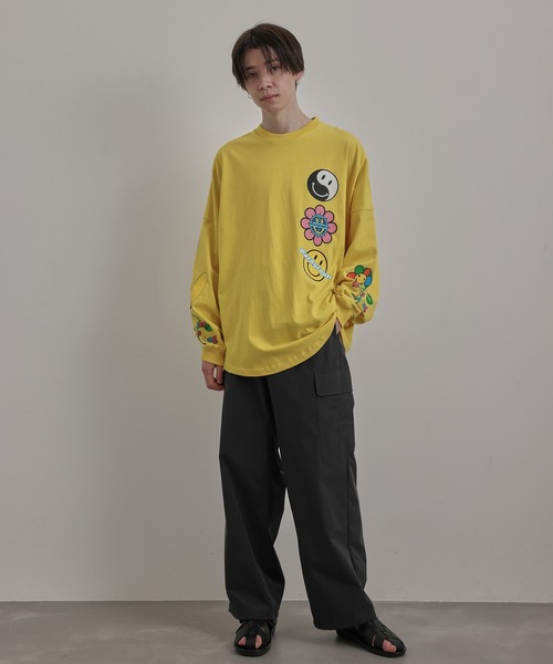 Paragraph(パラグラフ)の「PARAGRAPH/HAPPY SMILE LONG TEE/NO.09/22SS(Tシャツ/カットソー・メンズ・チャコールグレー/ホワイト/ミント/イエロー・FREE)」の21枚目の写真