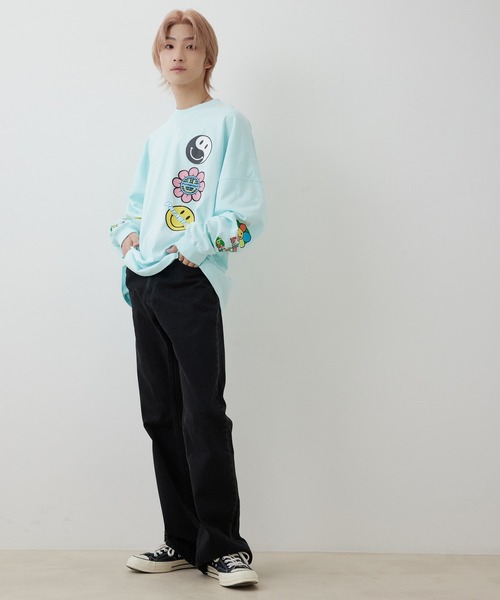 Paragraph(パラグラフ)の「PARAGRAPH/HAPPY SMILE LONG TEE/NO.09/22SS(Tシャツ/カットソー・メンズ・チャコールグレー/ホワイト/ミント/イエロー・FREE)」の22枚目の写真