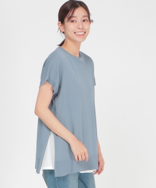 ikka(イッカ)の「レーヨンナイロンニットアンサンブル(ニット/セーター・レディース・スカイブルー/ブラック/その他1・S/M/L)」の11枚目の写真