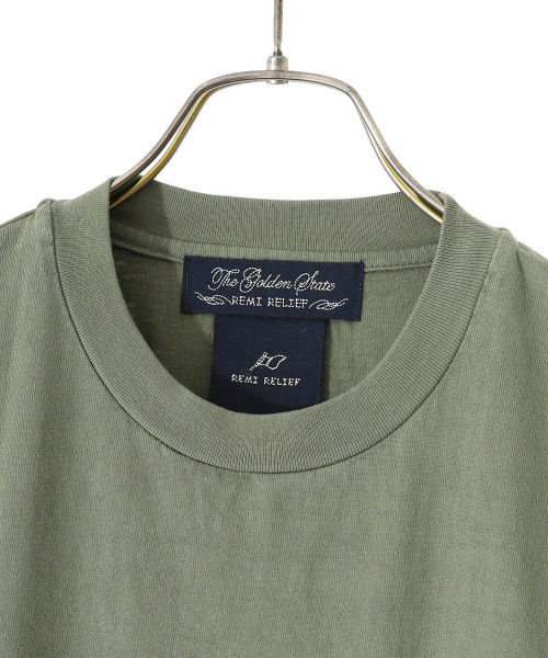 REMI RELIEF NAVY LABEL（レミレリーフネイビーレーベル）の「REMI RELIEF NAVY LABEL / レミレリーフ ネイビーレーベル：16天竺TEE (無地)：RN22309290AK[STD]（Tシャツ/カットソー・メンズ・オフホワイト/グリーン・XL/L）」の15枚目の写真