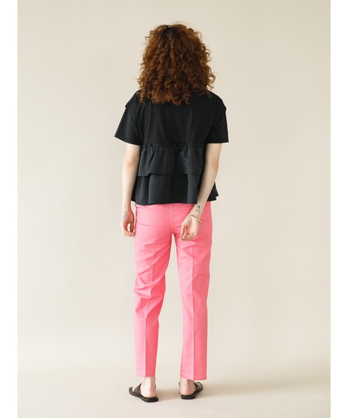 koe(コエ)の「ハイウエストデニムストレートパンツ*(デニムパンツ・レディース・ブラック/ピンク/インディゴブルー/グリーン・S/M)」の19枚目の写真