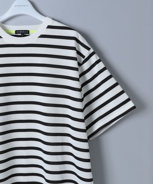 niko and...（ニコアンド）の「【UNISEX】[NUMERALS]ボーダーバスクＴシャツ（Tシャツ/カットソー・メンズ・ホワイト/ブラック・MEDIUM/LARGE）」の9枚目の写真