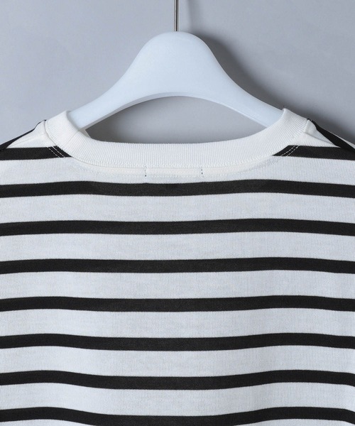 niko and...（ニコアンド）の「【UNISEX】[NUMERALS]ボーダーバスクＴシャツ（Tシャツ/カットソー・メンズ・ホワイト/ブラック・MEDIUM/LARGE）」の12枚目の写真