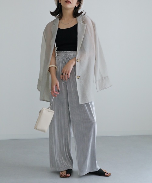 ap retro(アプレトロ)の「プリーツワイドパンツ(その他パンツ・レディース・ホワイト×ブラック/アイボリー/ブラック・FREE)」の17枚目の写真