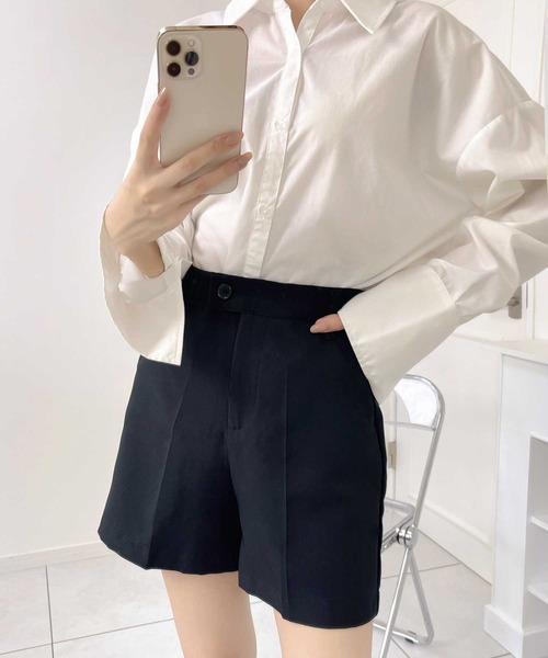 mily bilet(ミウィビレット)の「【mily bilet】ハンサムな大人顔。ハイウエストタックショートパンツ(その他パンツ・レディース・ブラック/ダークブラウン・SMALL/MEDIUM/LARGE)」の16枚目の写真