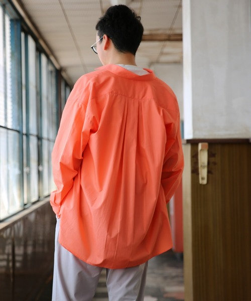 BRICK & SONS(ブリックアンドサンズ)の「リラックスバックプリーツシャツ<サーモンピンク>(シャツ/ブラウス・メンズ・サーモンピンク・LL/S/M/L)」の6枚目の写真