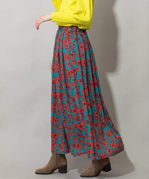 Munich(ミューニック)の「フラワープリントエコレーヨンギャザースカート(スカート・レディース・グリーン/イエロー/レッド・S/M)」の22枚目の写真